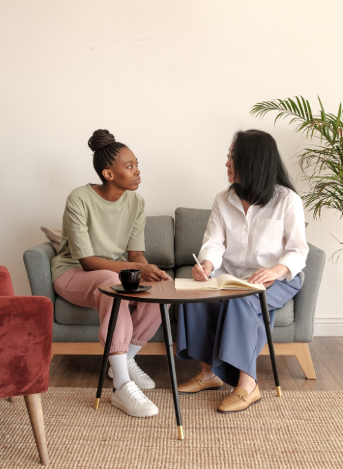 2 girls talking together